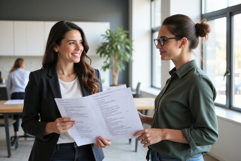Nutricionista explicando un plan de alimentación a un cliente